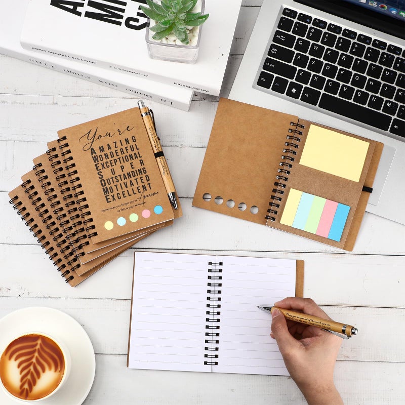Jetec 25 Sets Inspirational Notebooks Bulk Christmas Employee Appreciation Gifts Spiral Notebook with Sticky Notepad Bamboo Pens for Xmas Thanksgiving Coworker Student Nurse Staff (Amazing) - Image 4