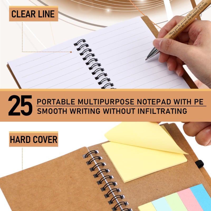 Jetec 25 Sets Inspirational Notebooks Bulk Christmas Employee Appreciation Gifts Spiral Notebook with Sticky Notepad Bamboo Pens for Xmas Thanksgiving Coworker Student Nurse Staff (Amazing) - Image 3