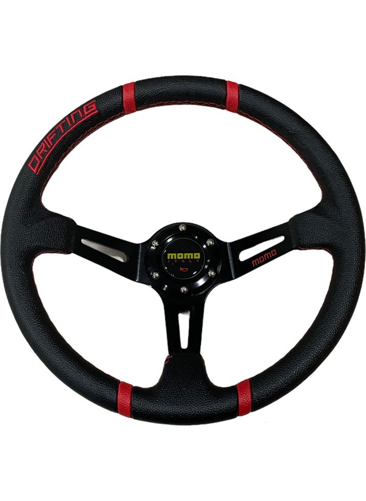 Space Steering Wheel Black Center, Stripe Red / DIDI150  - Image 1