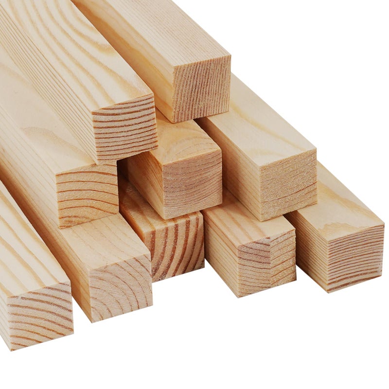 Square Wooden Dowels Wood Dowel Rods for Crafts 1 x 12 10 PCS Square Wooden Sticks for Crafts Wood Slats Wood Strips 1 inch Wide Unfinished Pine Hardwood Sticks for Crafting Woodworking