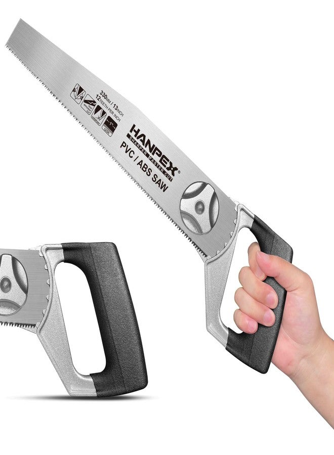 Hanpex 13-Inch Heavy Duty Pipe Saw - Adjustable Angle Hand Saw for PVC, ABS, Wood, Drywall & Plastic - Compact Design for Tight Spaces, Gardening, Trimming & General Purpose Cutting - Image 4