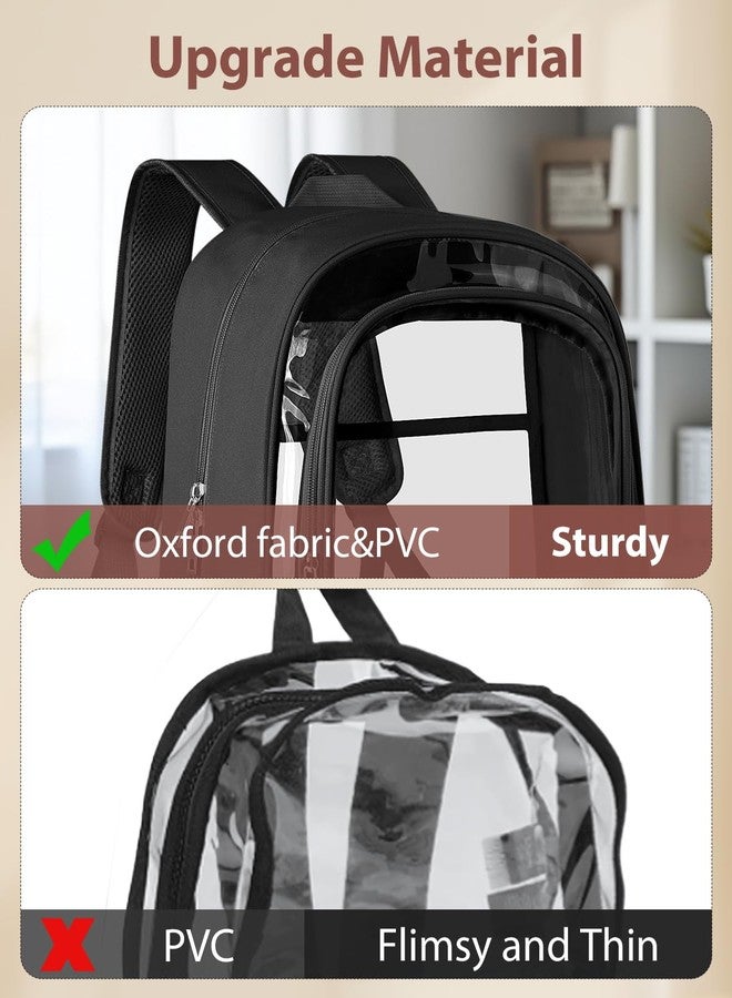 KIMNERPU Clear Backpack for School Large, Black, Large - Image 3