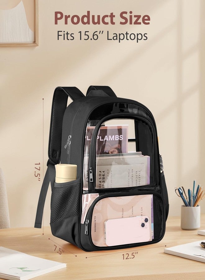 KIMNERPU Clear Backpack for School Large, Black, Large - Image 2