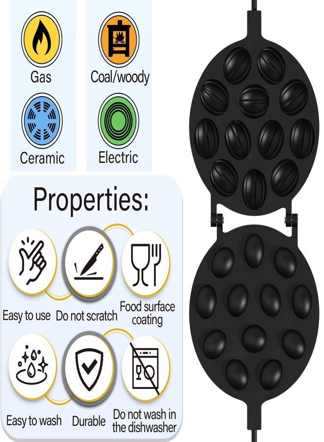 BIOL Heavy Oreshki Mold Oven Cookies Maker Oreshnitsa 12 Nuts Oreshki with Non-Stick Coating - Cookie Mold Oreshek Cake - Nut Cookie Shaped Molds - Metal Mold Form Nuts for Sweet Russian - Image 3