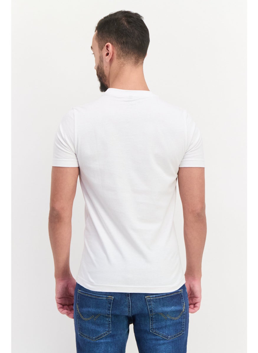 Free Soul - Men Crew Neck Short Sleeve Graphic Print Troon T-Shirt, White Combo - Image 1