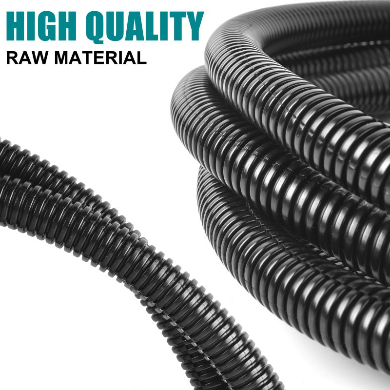 Allwin 1/4 Inch Wire Loom Split Tubing - 30 ft Cord Protector Electric Wires Covers, Automotive Wire Flexible Conduit, Plastic Wire Cover with Cable Zip Tie (1/4"-30ft) - Image 3