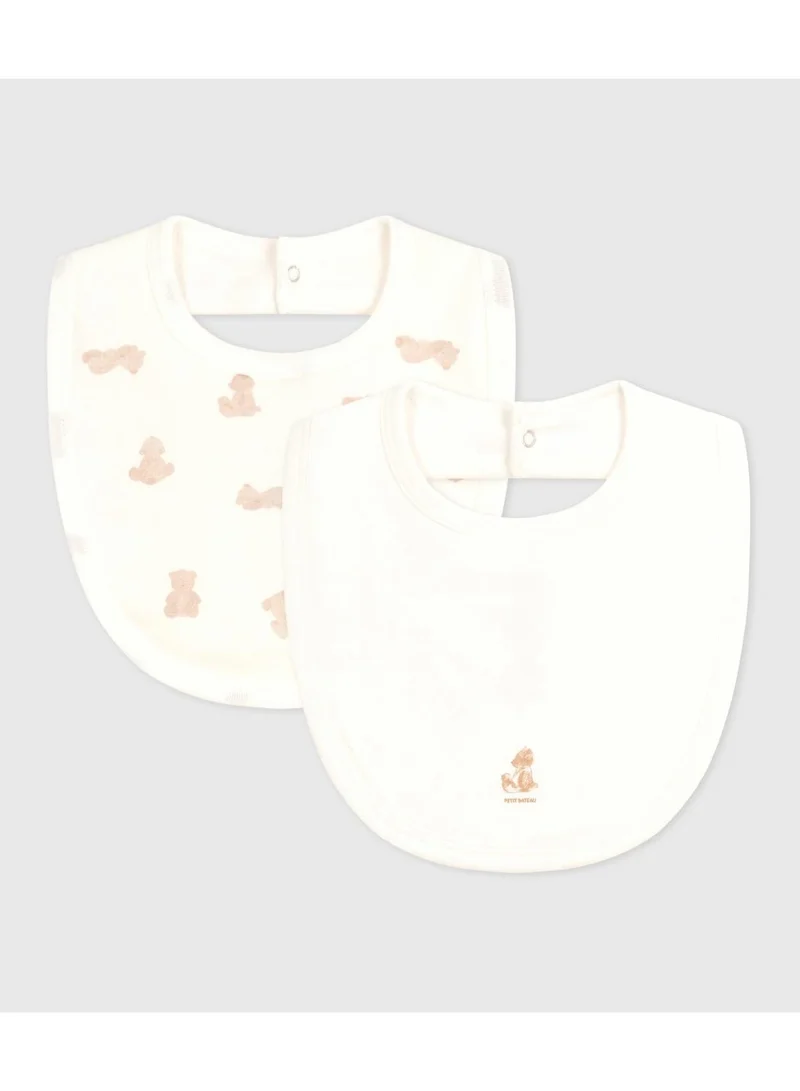 Petit Bateau Pack of babies' bear-print cotton bibs