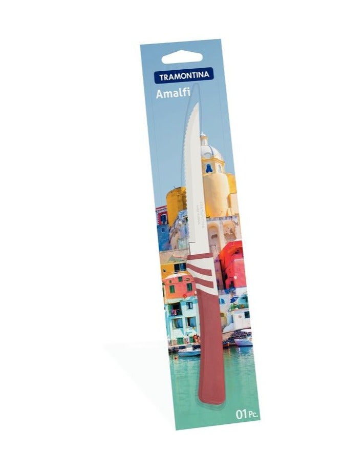 Tramontina Amalfi 5 Inches Steak and Fruit Knife with Stainless Steel Blade and Red Polypropylene Handle