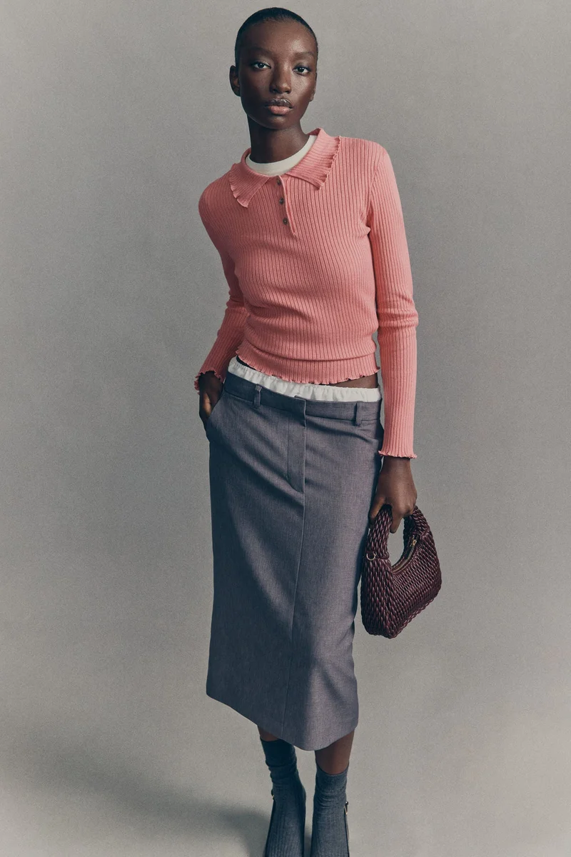 H&M Rib-knit polo jumper