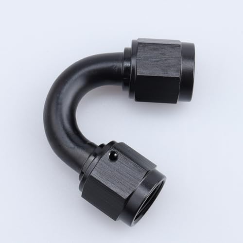 AC PERFORMANCE 6 AN Female to 6 AN Female 150 Degree Swivel Coupler Union Fitting Adapter Aluminum Black - Image 3