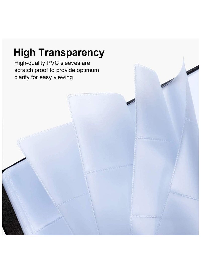 Professional PU Leather Business Card Holder Book Organizer - 400 Capacity Name Card Storage Journal with Hard Cover - Office Visiting Card Organizer for Men & Women - Slim Credit Card Holder Wallet (Black) - Image 3