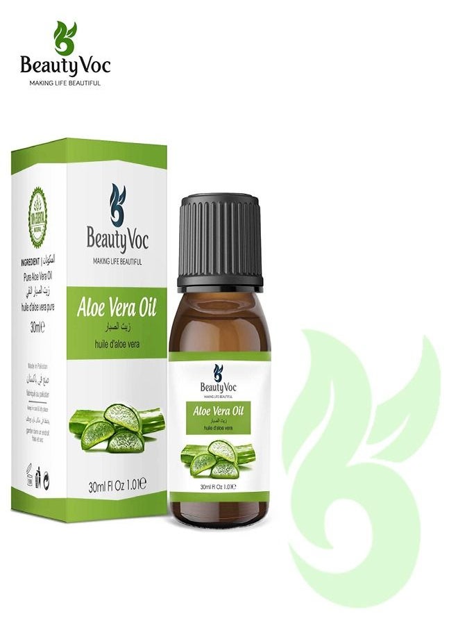 BEAUTY VOC Premium Aloe Vera Oil, Artisan-Crafted from Finest Aloe Veras, Perfect for Culinary Delights and Skin Care, Abundant in Oleic Acid for Skin Nourishment and Healing, 30ml  - Image 1