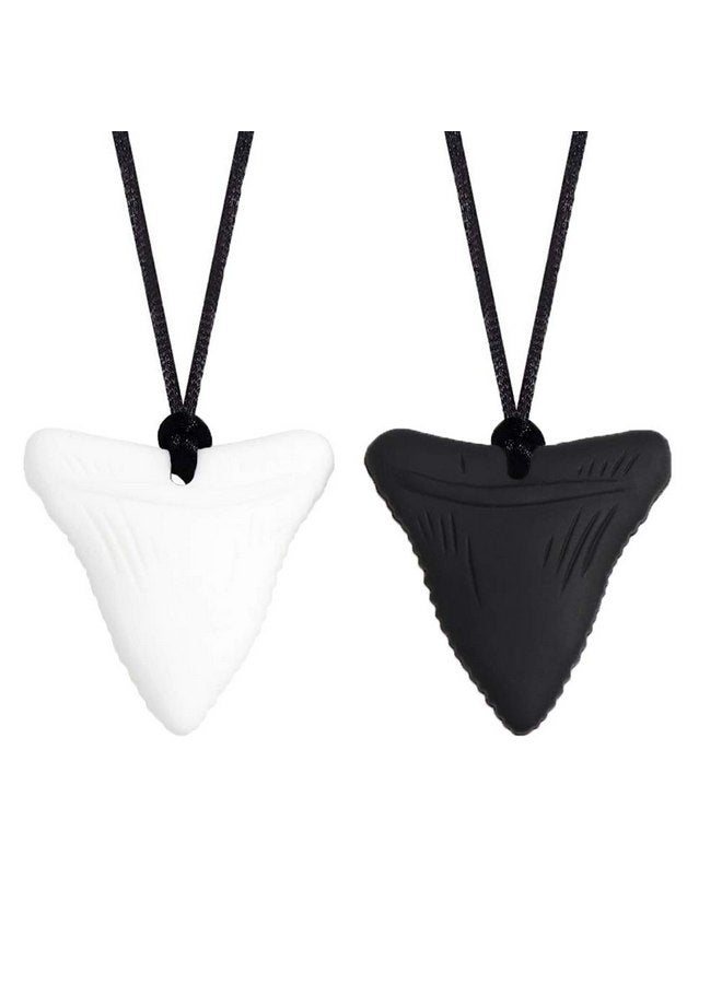 Asfroy 2 PCS Sensory Chew Necklaces - Chew Necklaces for Sensory Kids, Shark Tooth Necklace, Baby Teething Child Chewing Autism Adult, YQZIYOU - Image 1