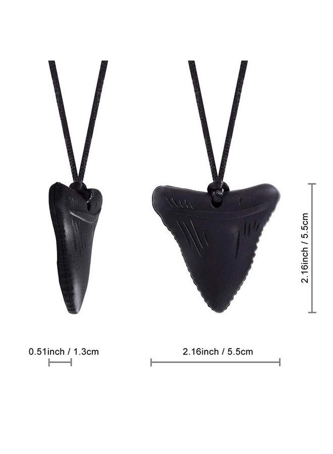 Asfroy 2 PCS Sensory Chew Necklaces - Chew Necklaces for Sensory Kids, Shark Tooth Necklace, Baby Teething Child Chewing Autism Adult, YQZIYOU - Image 2