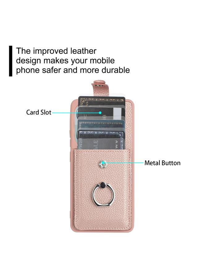 S-TOP Case For Redmi Note 13 Pro 4G Litchi Texture Drawing Card Bag Ring Holder Phone Case - Image 4