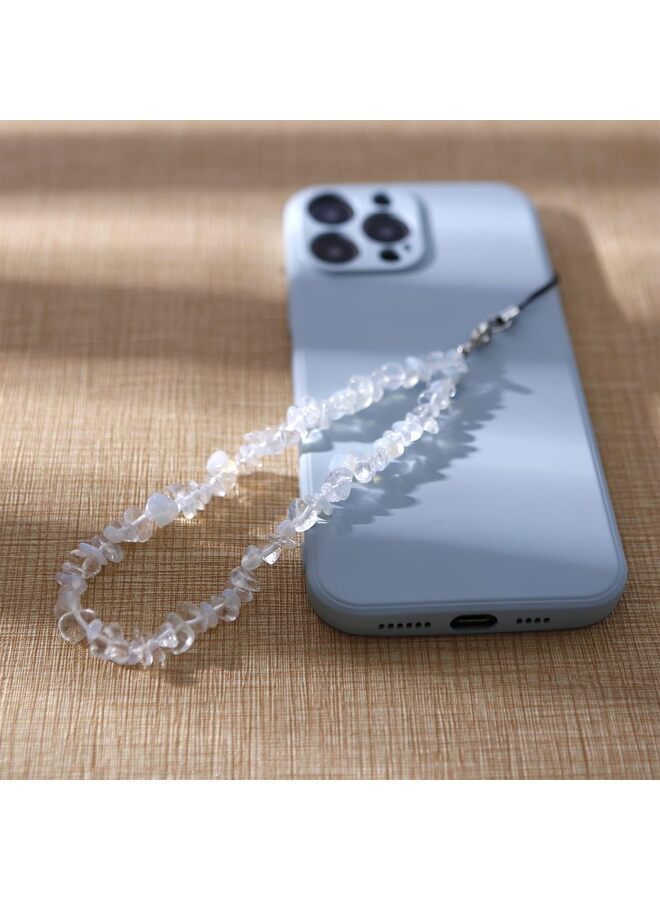 Phone Lanyard/Chain Strap for Women Girls-Cell Phone Lanyard Wrist Strap Handmade Natural Gemstone Phone Case Charms Keychain Purple for Women Girls - Image 4