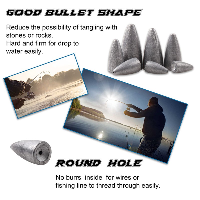 Shaddock Fishing طقم أوزان صيد الديدان، مجموعة أوزان صيد الباس مع صندوق أدوات الصيد لصيد المياه العذبة والمالحة (83 قطعة أوزان) - Image 3