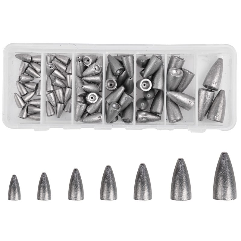 Shaddock Fishing طقم أوزان صيد الديدان، مجموعة أوزان صيد الباس مع صندوق أدوات الصيد لصيد المياه العذبة والمالحة (83 قطعة أوزان) - Image 1