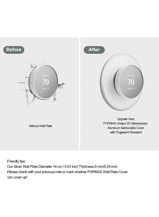 Generic Snow Metal Plate Compatible for Google Nest Thermostat 2020, Nest Trim Plate, Google Nest Thermostat Wall Plate, Google Nest Cover Plate Trim Kit Accessory  - Image 3