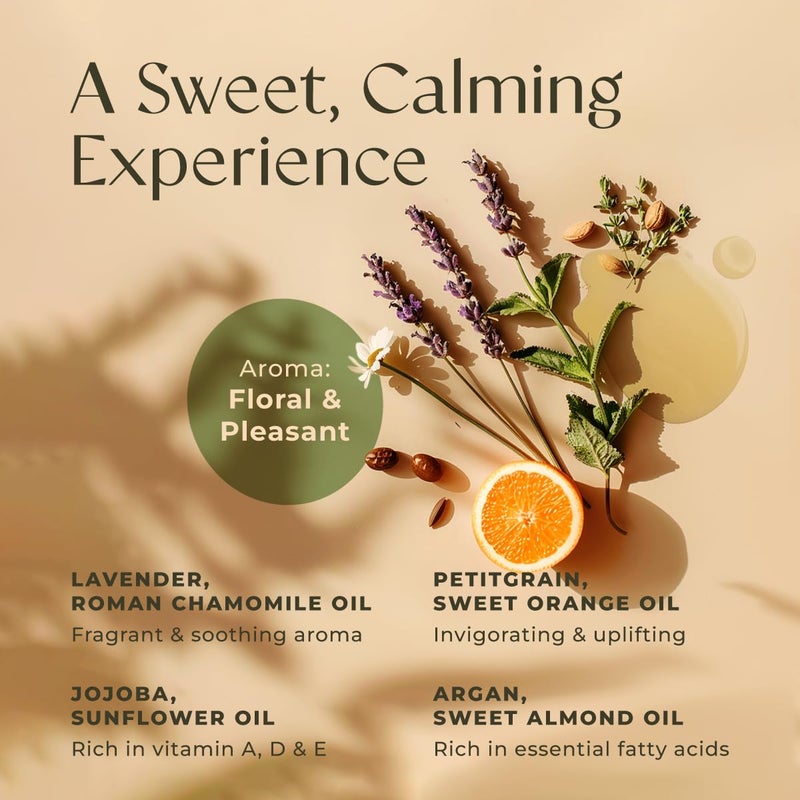 Gya Labs Calming Massage Oil - 6.76 Fl Oz - Non-Greasy Formula for Sore Muscles, Deep Relaxation & All Skin Types - Suitable for Men & Women - Image 3