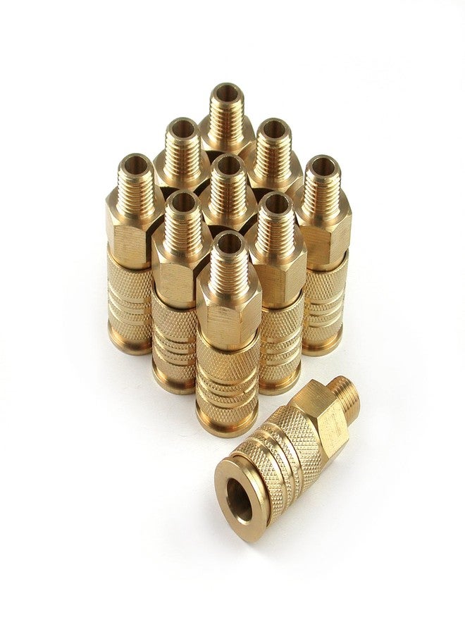 Primefit UC1414MB6-B10-P 1/4-Inch 6-Ball Brass Male Universal Coupler Contractor Pack, 10-Piece - Image 1