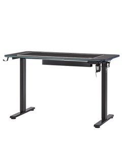 GT120 RGB Gaming Desk - 64.9" Width, Adjustable Height (27.5" to 43.3"), Full-Surface Mouse Pad, RGB Lighting, Cable Management, Maximum Load 330 lbs, Sturdy Build, TT RGB Plus Compatibility | GGD-GTM-BKEIRX-01