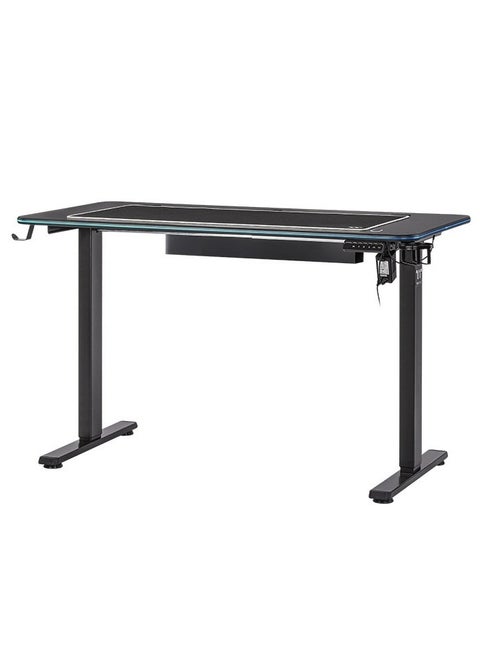 GT120 RGB Gaming Desk - 64.9" Width, Adjustable Height (27.5" to 43.3"), Full-Surface Mouse Pad, RGB Lighting, Cable Management, Maximum Load 330 lbs, Sturdy Build, TT RGB Plus Compatibility | GGD-GTM-BKEIRX-01