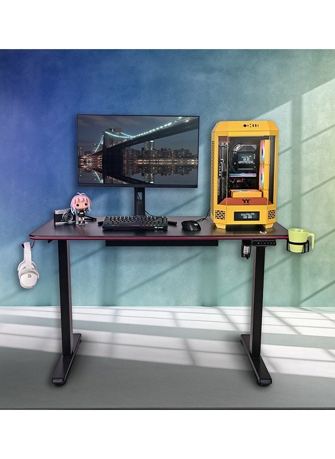 Thermaltake - GT120 RGB Gaming Desk - 64.9" Width, Adjustable Height (27.5" to 43.3"), Full-Surface Mouse Pad, RGB Lighting, Cable Management, Maximum Load 330 lbs, Sturdy Build, TT RGB Plus Compatibility | GGD-GTM-BKEIRX-01 - Image 1