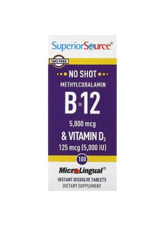 Superior Source Superior Source, Methylcobalamin B-12 & Vitamin D3, 100 MicroLingual Instant Dissolve Tablets  - Image 1