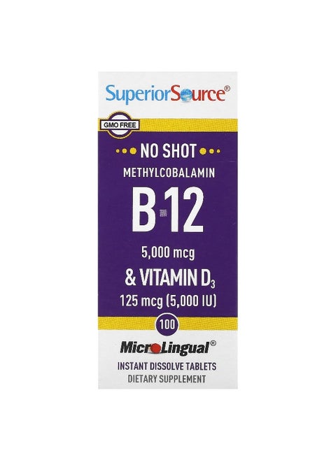 Superior Source, Methylcobalamin B-12 & Vitamin D3, 100 MicroLingual Instant Dissolve Tablets