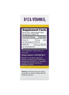 Superior Source Superior Source, Methylcobalamin B-12 & Vitamin D3, 100 MicroLingual Instant Dissolve Tablets  - Image 2