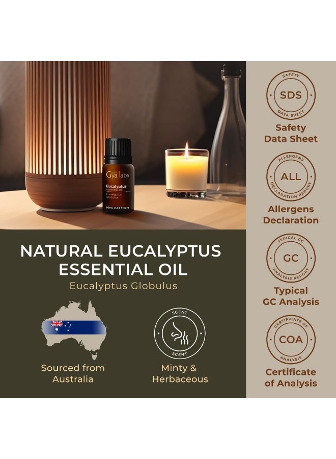 Gya Labs Eucalyptus Essential Oil (10ml) - Eucalyptus Oil Essential Oils for Diffuser, Skin, Humidifier, Sinus & Hair - Image 5