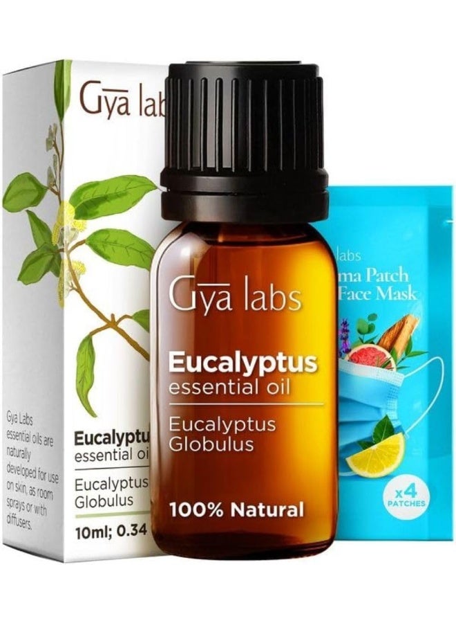 Gya Labs Eucalyptus Essential Oil (10ml) - Eucalyptus Oil Essential Oils for Diffuser, Skin, Humidifier, Sinus & Hair - Image 1