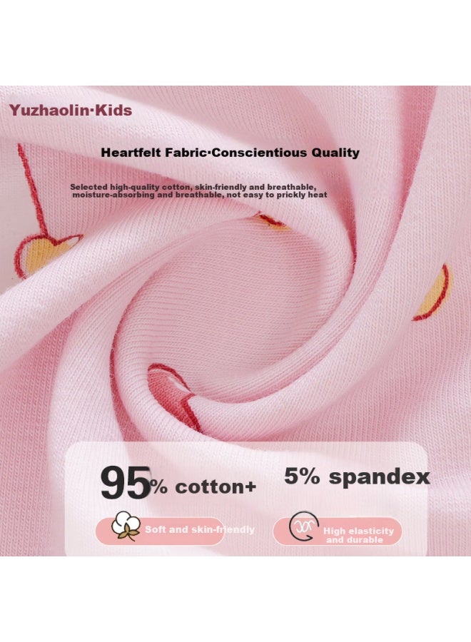 YUZHAOLIN Yuzhaolin Children's Underwear Girls' Class A Cotton Underwear Baby Square Pants Four Seasons Underwear Pink Bunny/4 Pieces 140  - Image 2