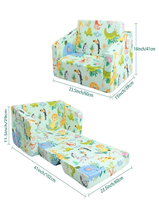 decalsweet Foldable Kids Sofas Couch 2 in 1 Children Convertible Sofa to Lounger Flip Open Toddlers Sofa Bed - Image 5
