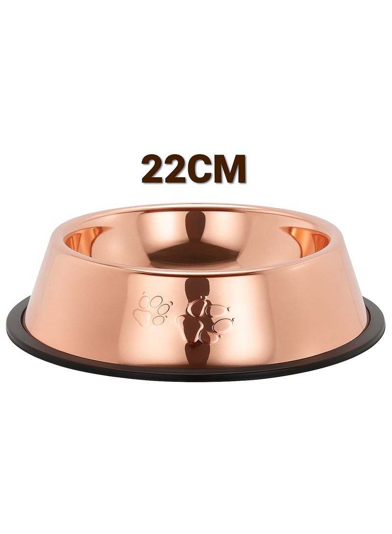 2Pcs Stainless Steel Cat and dog Bowls with Rubber Base Non-Slip Kitten Rabbit Puppy Dish, Pets Feeder Bowl, and Water Bowl rose - Image 3