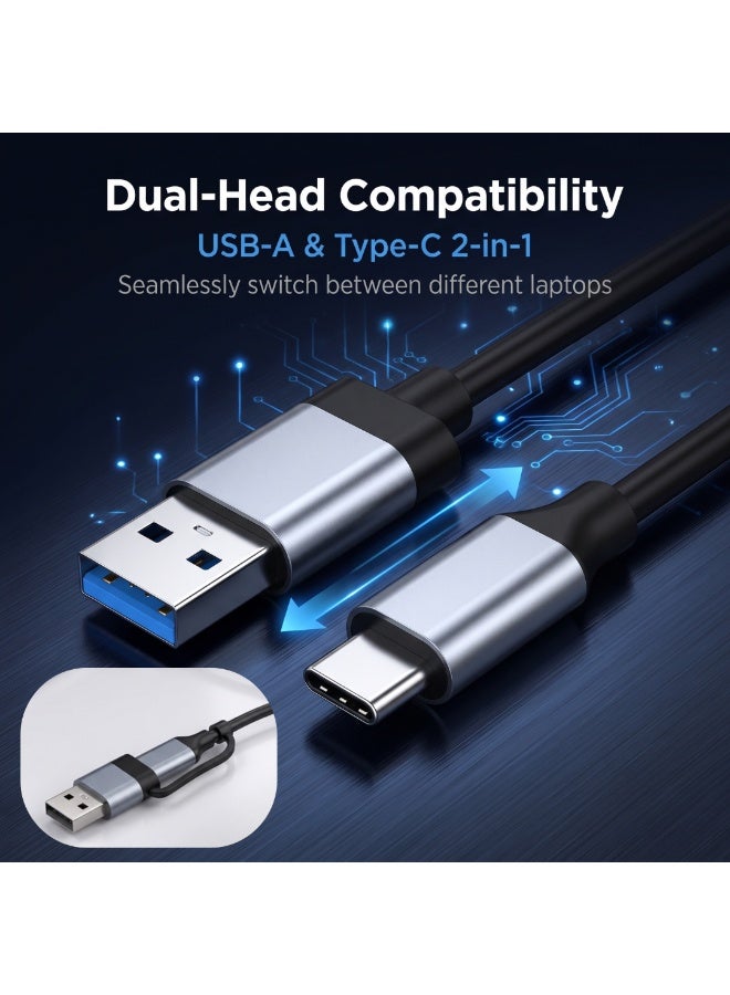 Dual Plug 8-in-1 USB C Docking Station Multi Function Hub USB 3.0 Splitter TF SD Card Reader 3.5mm Audio Port Type C Adapter - Image 5