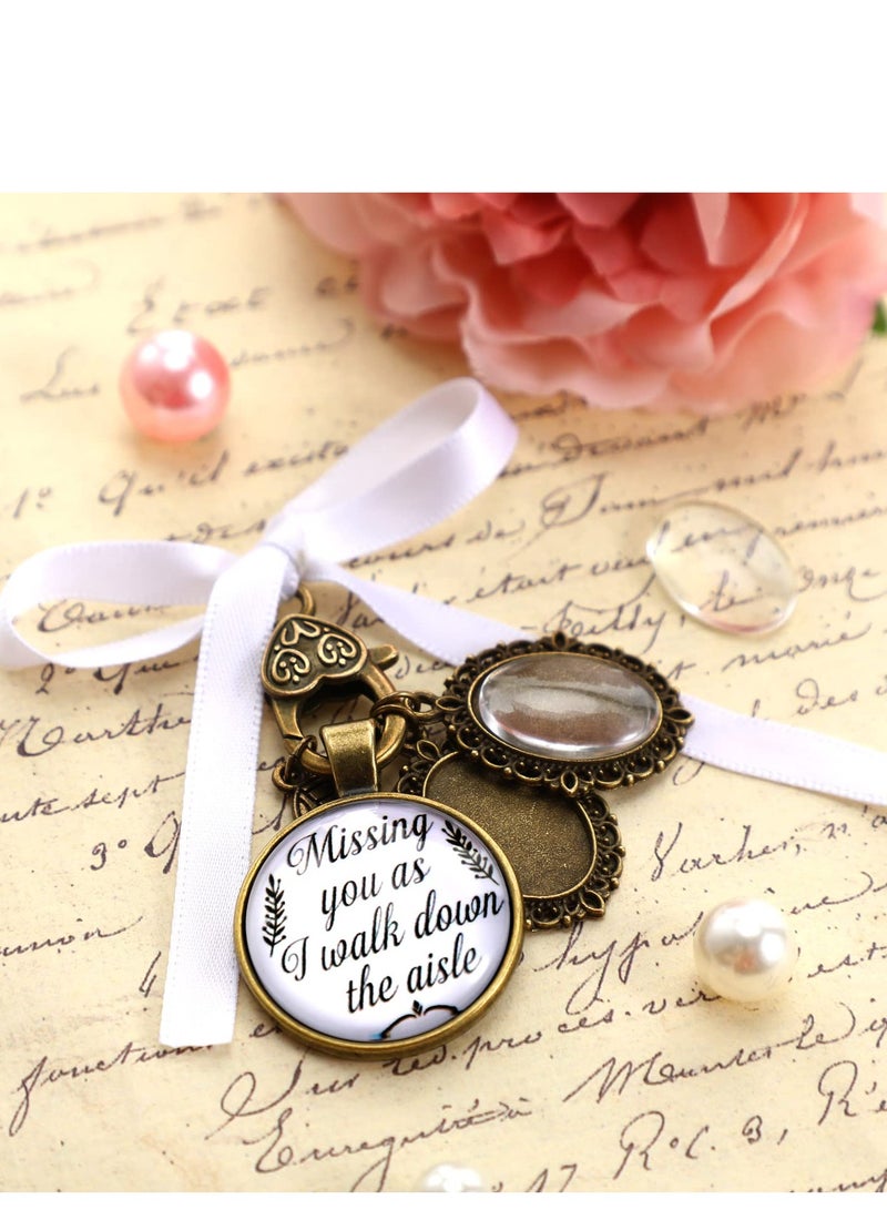 Excefore Bouquet Photo Charm Bridal Bouquet Charm Wedding Photo Bouquet Charm Jewelry Gift Custom Memorial Photo Keepsake for Bridal Shower Wedding Bachelor Party 2PCS - Image 5