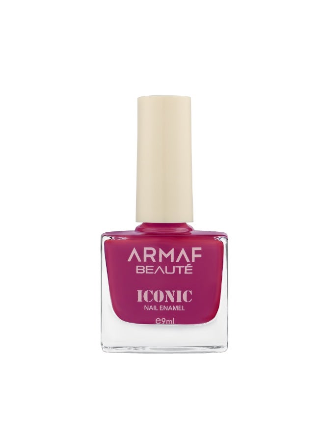 Armaf Beaute Iconic Nail Enamel 048 Magenta Beauty, 9ml | High Shine Nail Polish | Chip-Resistant Formula | Smooth Gloss Finish | Long-Lasting & Easy Application - Image 1