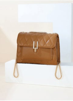 PIERRE LOUES Women's Cross-Body Bags Brown Chain Bag Handbags for Women,Lightweight Crossbody Designer Shoulder Bag Purse,Ladies Fashion Phone Bag，Adjustable Strap PU Leather with Multi Zipper Pockets  - Image 1