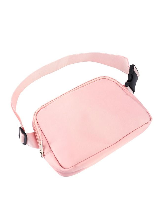 Unisex Mini Belt Bag with Adjustable Strap, Casual Waterproof Crossbody Waist Pack for Workout Running Traveling Hiking(Pink) - Image 3