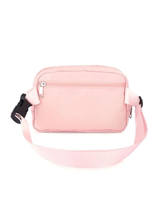 Unisex Mini Belt Bag with Adjustable Strap, Casual Waterproof Crossbody Waist Pack for Workout Running Traveling Hiking(Pink) - Image 2