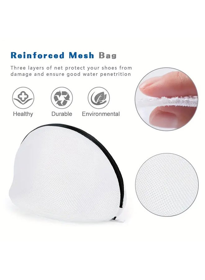 O Ozone 2 Pcs Shoes Washing Bags - Reusable Mesh Laundry Bags - Shoe wash bag for Sneakers, Trainers, Running Shoes - Fit up to Men’s Size 12- White - Image 5
