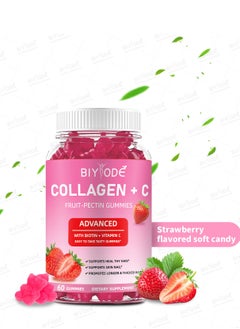 BIYODE Collagen + C Gummies,Advanced With Biotin + Vitamin,Dietary Supplement,60 Gummies  - Image 1