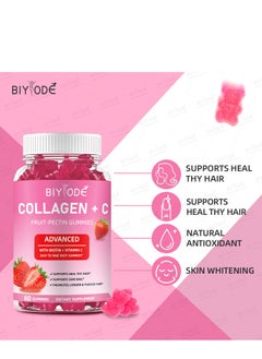 BIYODE Collagen + C Gummies,Advanced With Biotin + Vitamin,Dietary Supplement,60 Gummies  - Image 3