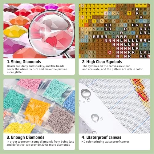 Mandun 6 Pack Animals Diamond Painting Kits for Adults, Diamond Art Kits for Adults, DIY 5D Diamond Painting Kits for Beginners Home Wall Decor 12x16inch - Image 5