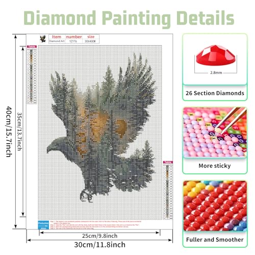 Mandun 6 Pack Animals Diamond Painting Kits for Adults, Diamond Art Kits for Adults, DIY 5D Diamond Painting Kits for Beginners Home Wall Decor 12x16inch - Image 2