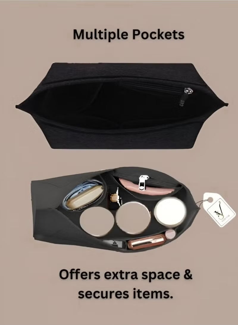 Organizer Insert for Tote Bag Felt Bag Organizer Purse Organizer Insert Handbag Organizer For Speedy, Tote, Handbag (Khaki,S) - Image 3
