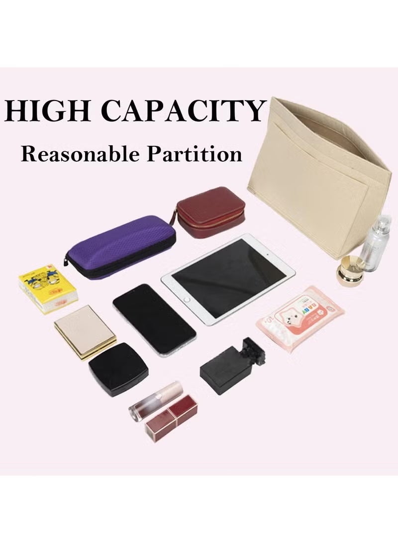 Organizer Insert for Tote Bag Felt Bag Organizer Purse Organizer Insert Handbag Organizer For Speedy, Tote, Handbag (Khaki,S) - Image 4