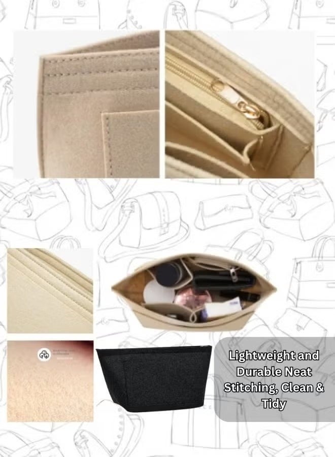 Organizer Insert for Tote Bag Felt Bag Organizer Purse Organizer Insert Handbag Organizer For Speedy, Tote, Handbag (Khaki,S) - Image 5